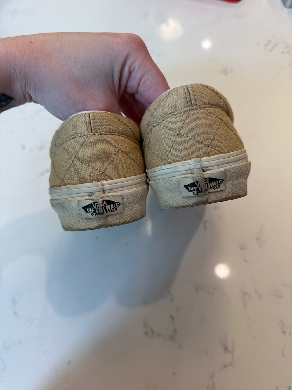 Vans Tan Diamond Pattern Slip On shoes size women’s 9 - Picture 3 of 7